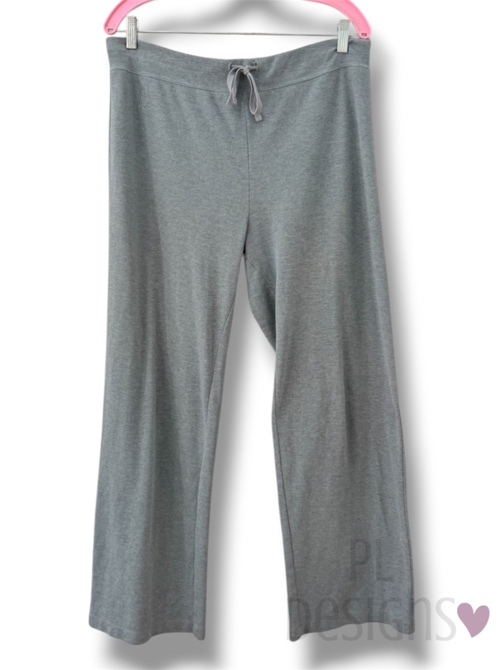 Lauren Ralph Lauren Gray Lounge Pants Sweatpants Drawstring Wide Leg L